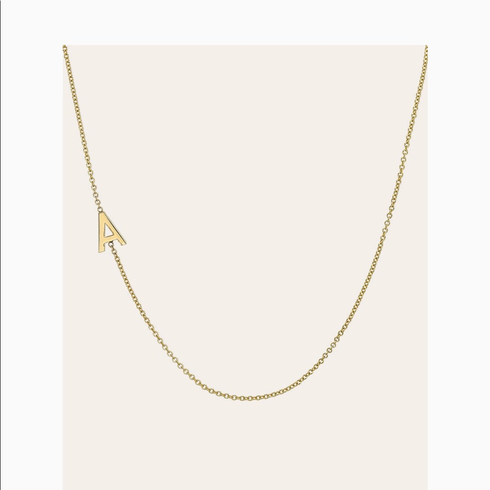 Zoe Lev ‘m’ initial necklace